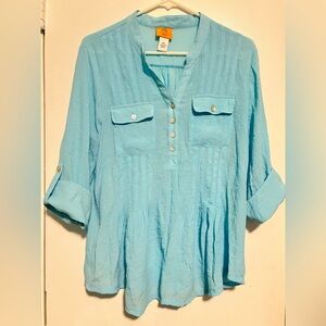 Ruby Rd. Sky Blue Women's Blouse